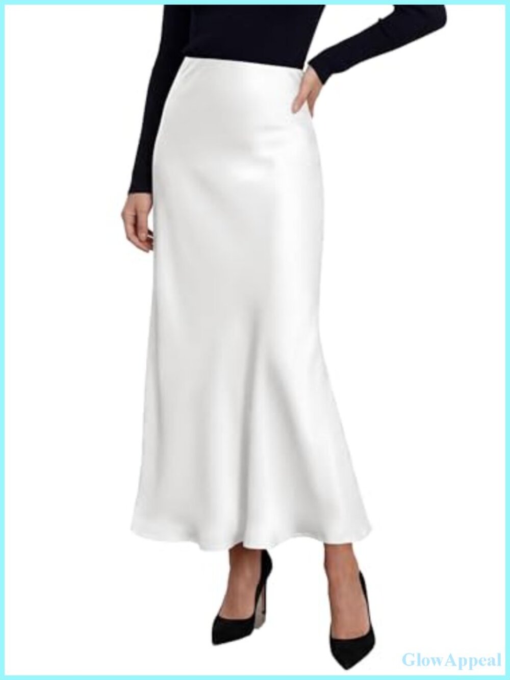 Women's Silk Satin Maxi Skirt High Waisted Mermaid Bodycon Fall Trendy